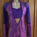 THE LINE UP PURPLE MESH SPACE UNITARD OPEN BACK DANCE COSTUME ADULT MEDIUM