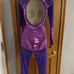 THE LINE UP PURPLE MESH SPACE UNITARD OPEN BACK DANCE COSTUME ADULT MEDIUM