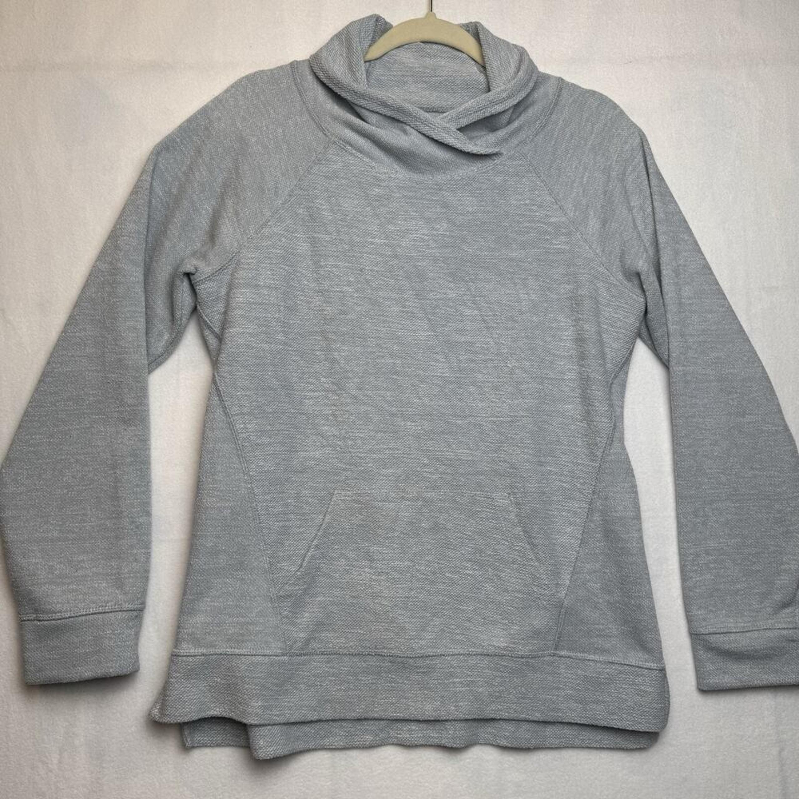 LL BEAN womens S SWEATER Sweatshirt marled Gray cozy lounge