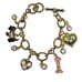 Scottie Dog Charm Bracelet Bone Heart Paw Terrier Lover Enamel Toggle Scotty Vtg