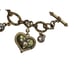 Scottie Dog Charm Bracelet Bone Heart Paw Terrier Lover Enamel Toggle Scotty Vtg