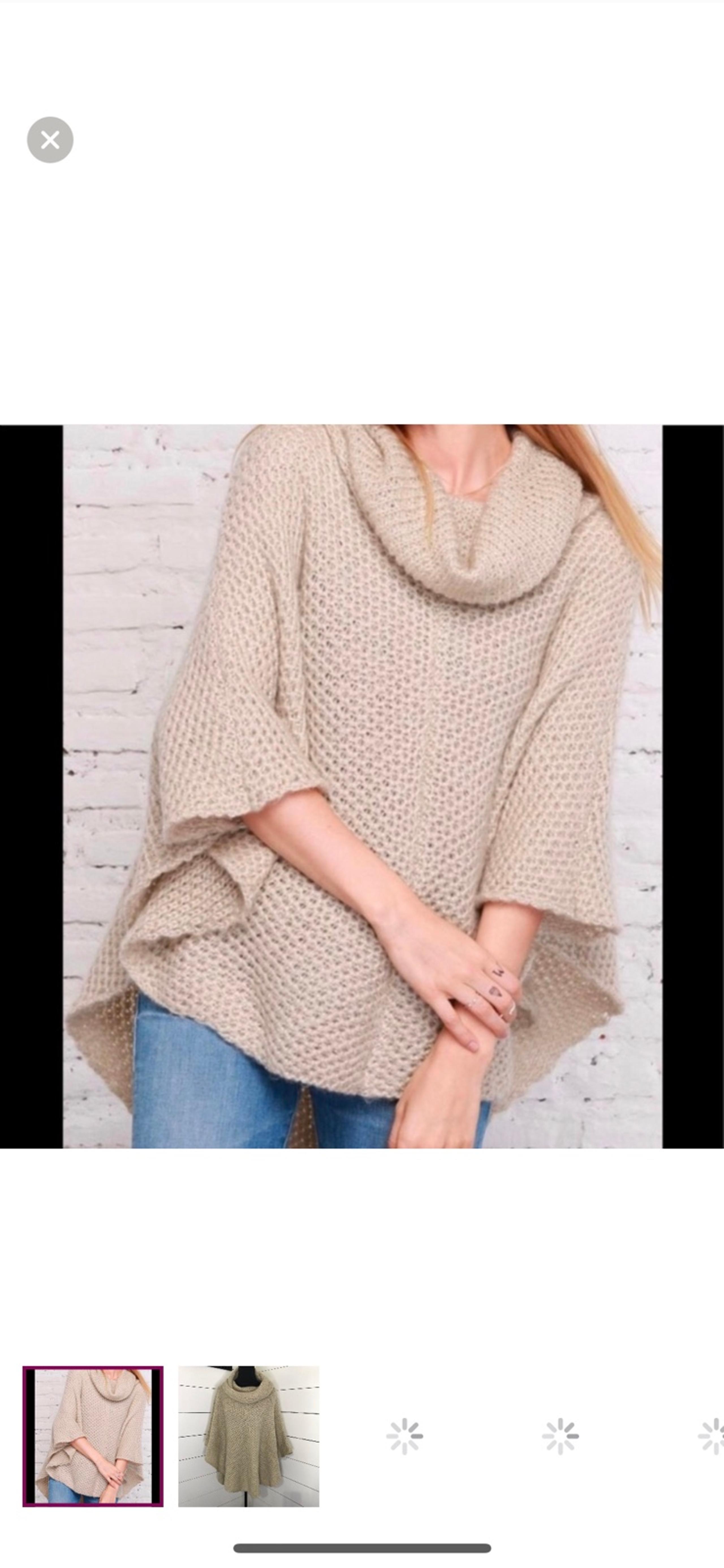 Wooden Ships Poncho Sweater Size x/s wool blend soft Anthropologie boho