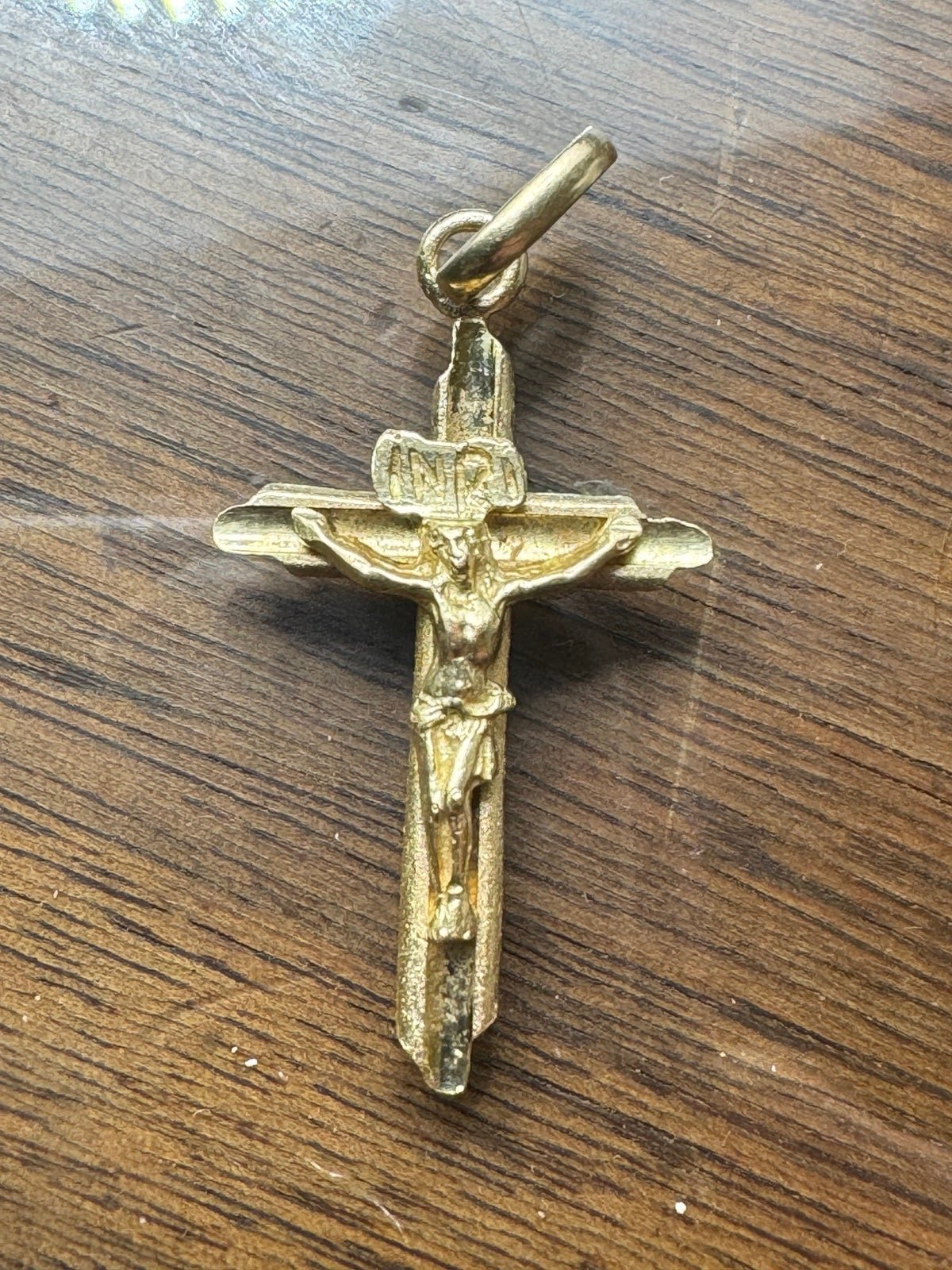 14k gold cross INRI cross / marked and tested