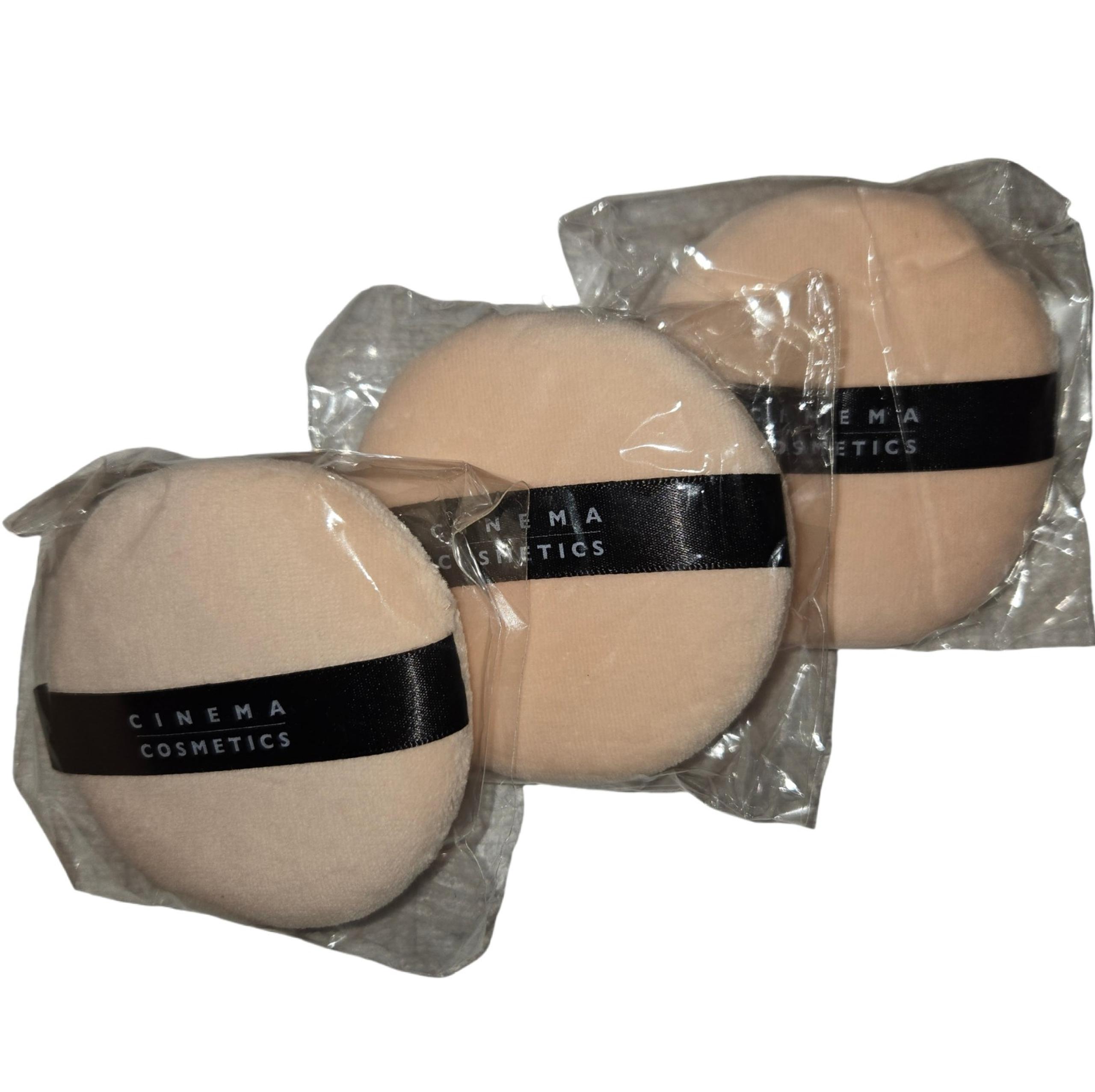 CINEMA SECRETS Deluxe Pro 3.5" Cotton Velour Memory Foam Filled Powder Puff ×3