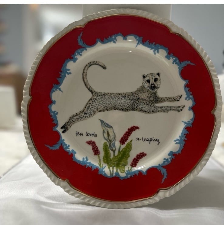 Anthropologie - Lou Rota Twelve Days of Christmas Dessert Plate