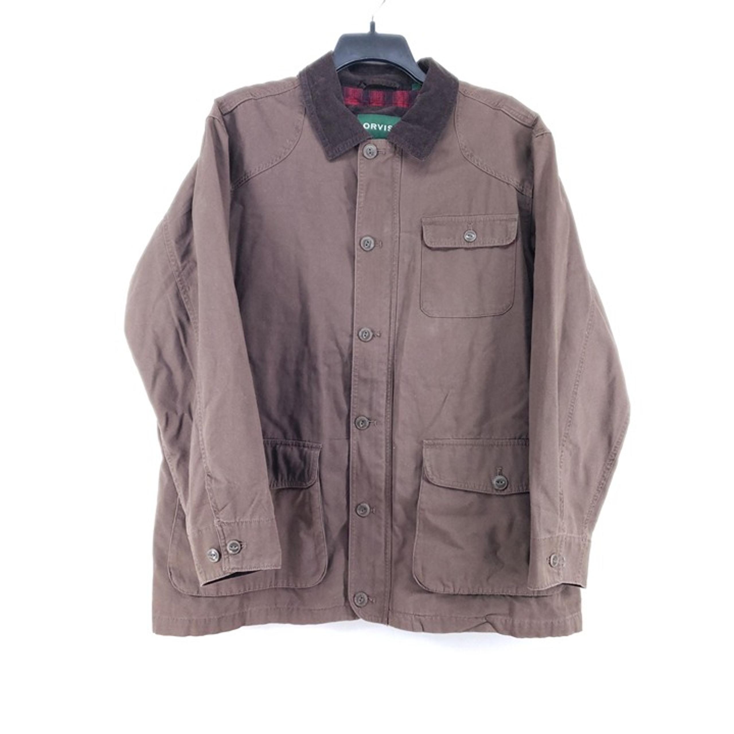 Orvis Flannel Lined Jacket Men's Size XL Brown