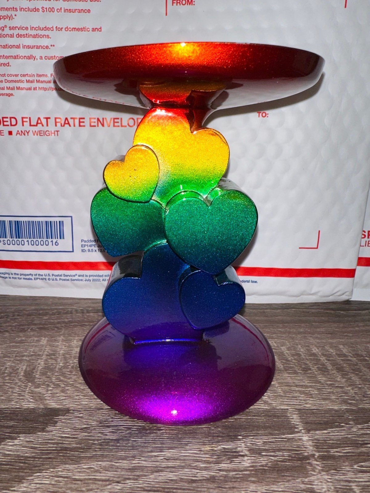 Rainbow Hearts Candle Holder Bath and Body Works