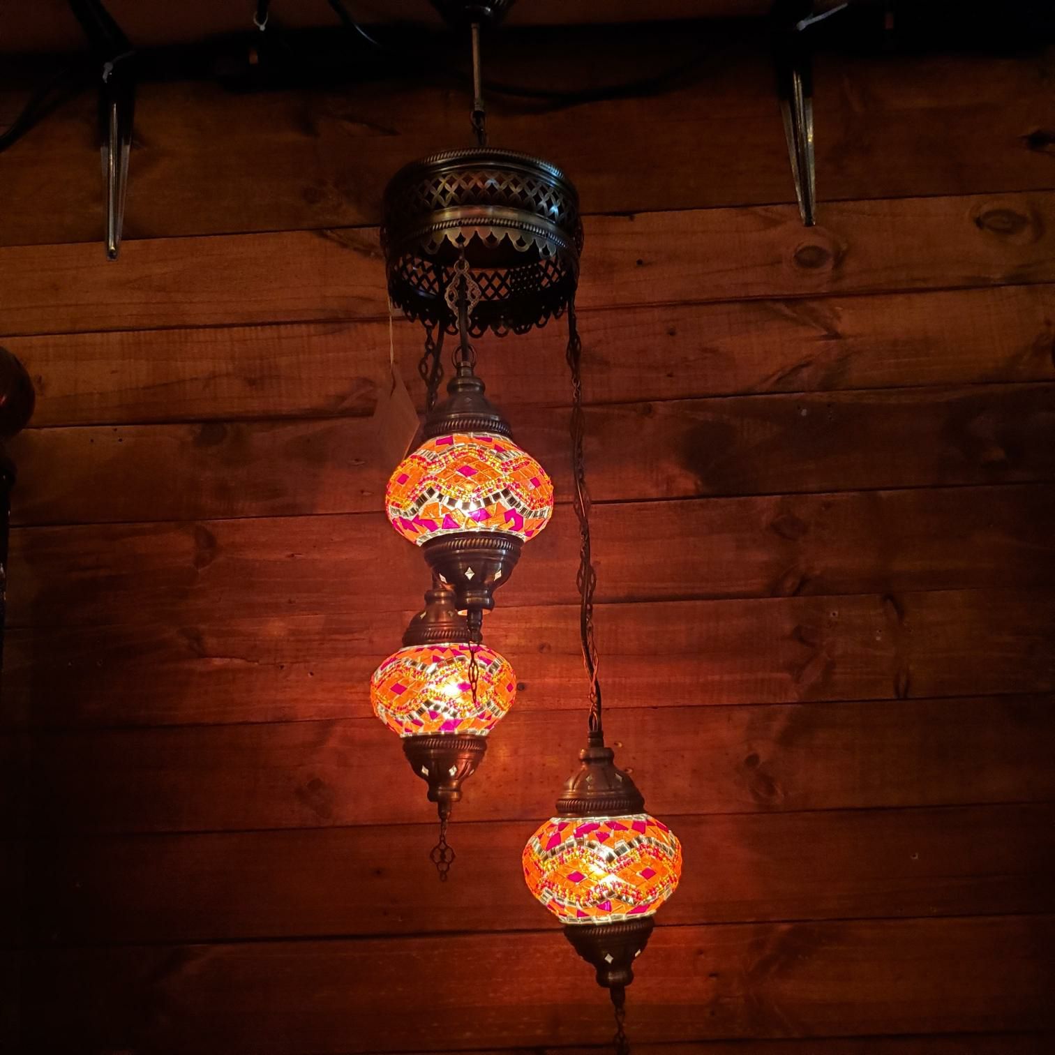 MOSIAC 3 HANGING CHANDILER LAMPS