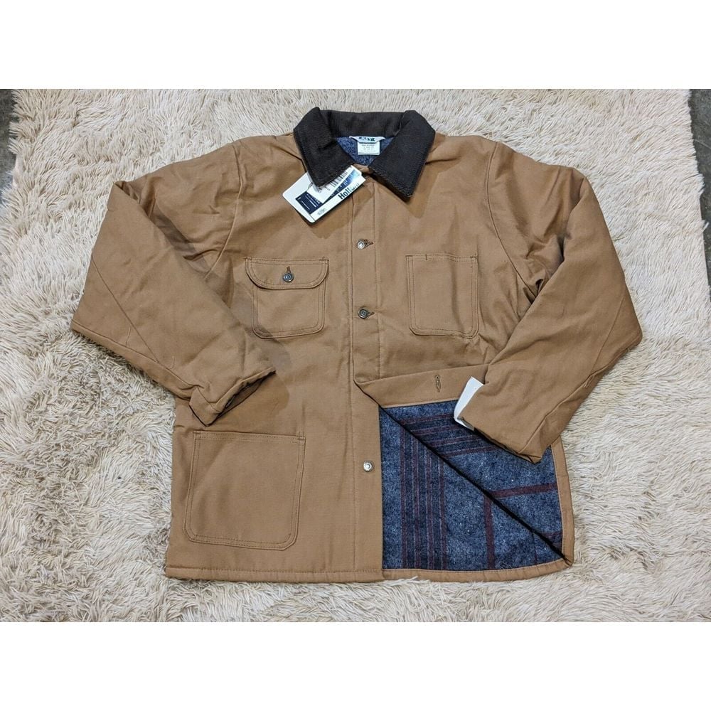 Vintage Key Detroit Corduroy Collar Jacket USA made Blanket lined Chore LT