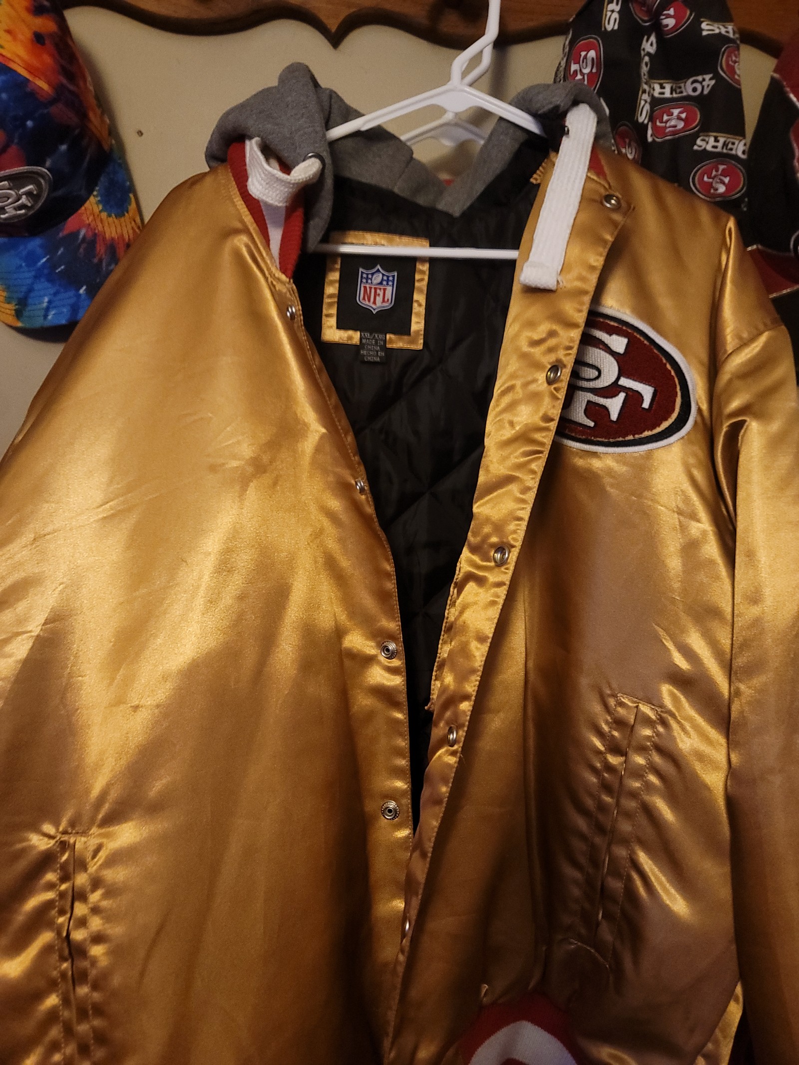 49ers gold satin coat