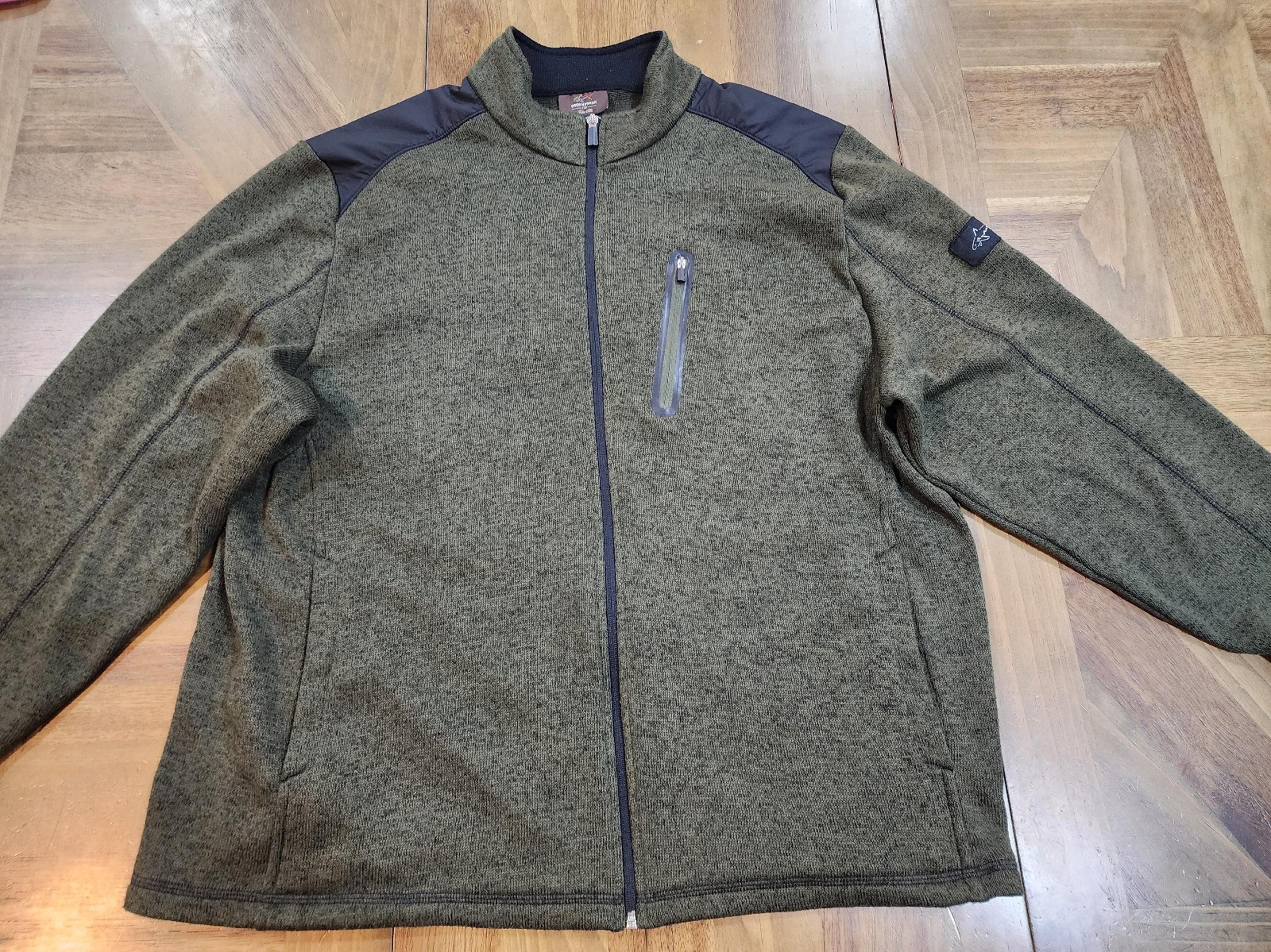 Greg Norman Tasso Ella Sweater Sz XXL Green Full Zip Fall Outdoor Golf Shark