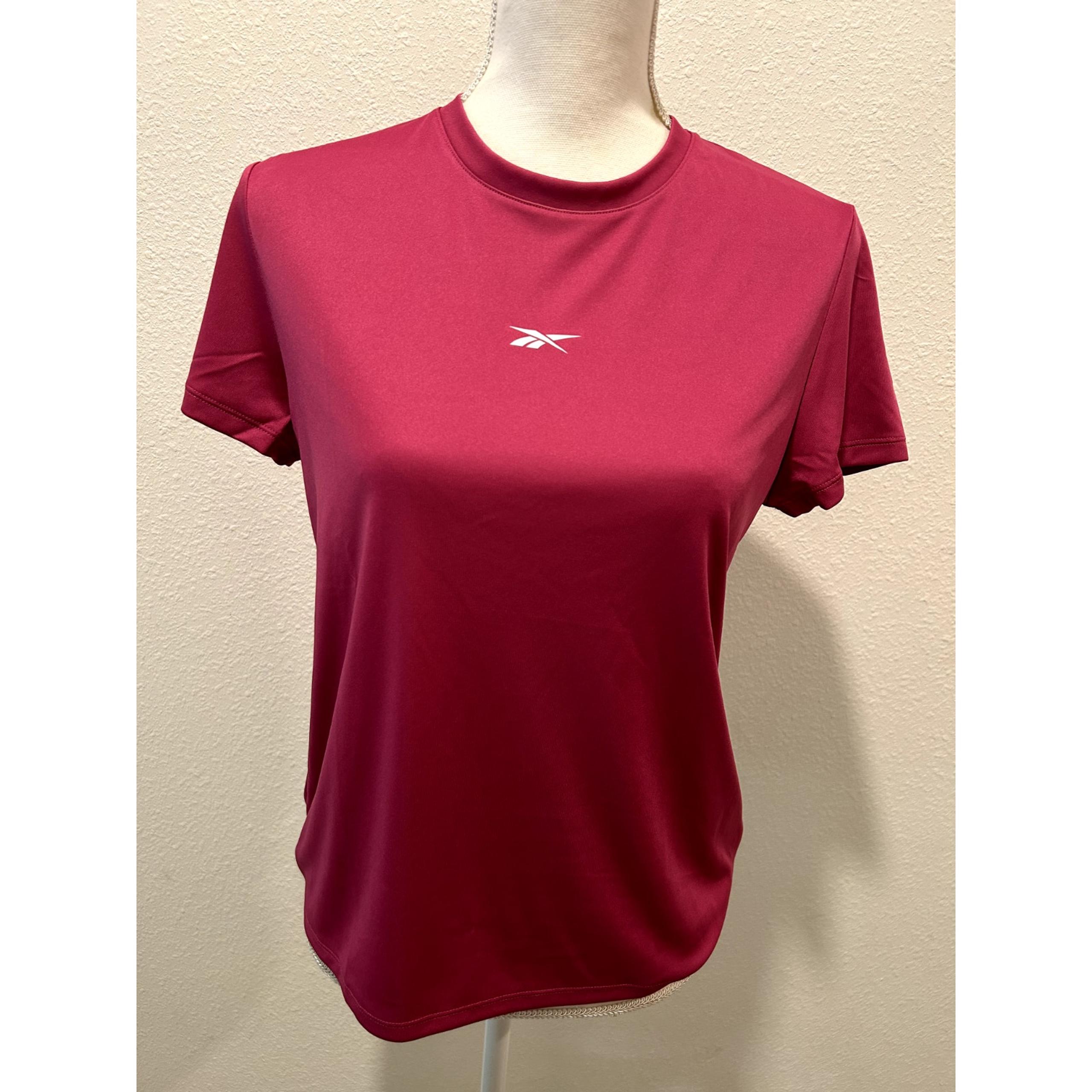 Reebok Women's Active Identity Performance Logo Tech T-Shirt Tee Training Pink