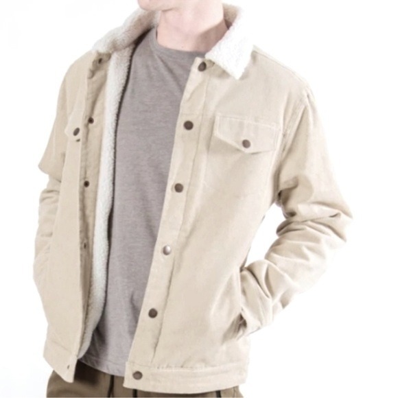 NEW Trademark Brooklyn Cloth Large Sherpa Corduroy Oatmeal Jacket