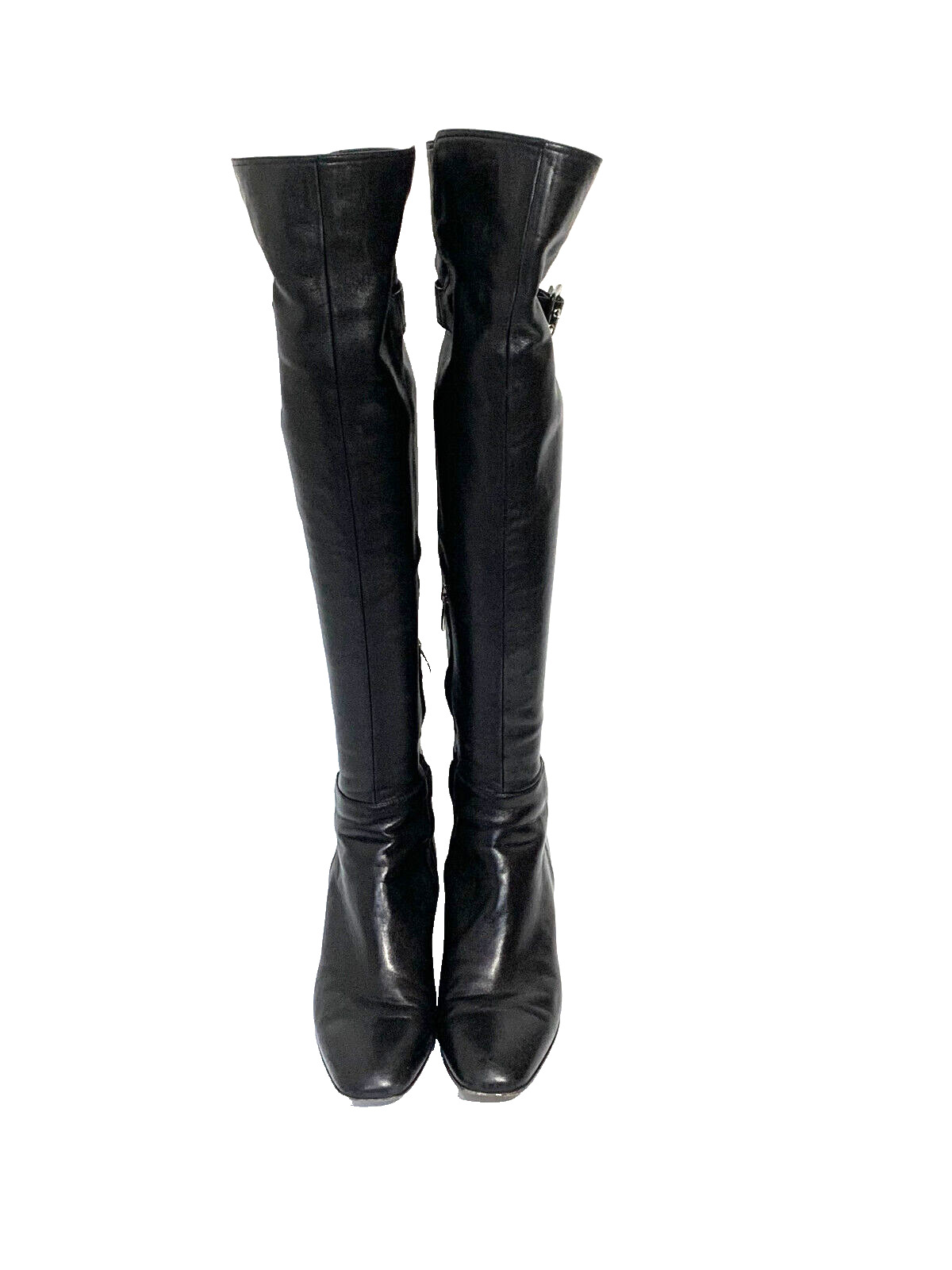 Gianvito Rossi Black Leather Knee High Boots Size 36.5