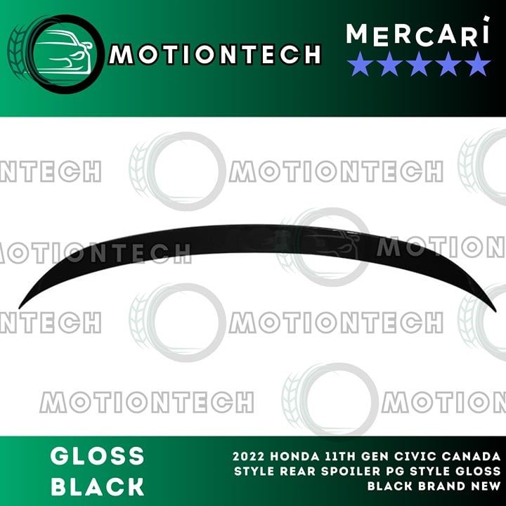 2022 Honda 11th Gen Civic Canada Style Rear Spoiler PG Style Gloss Black Brand