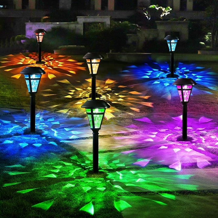 12 Pack Solar Pathway Lights Outdoor,Color Changing Waterproof Garden Lights