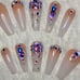 Peach n White Ombre Swarovski Press On N