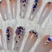 Peach n White Ombre Swarovski Press On N