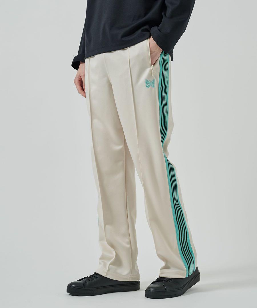 L Size Adjustable Straight Beige Needles Track Pants