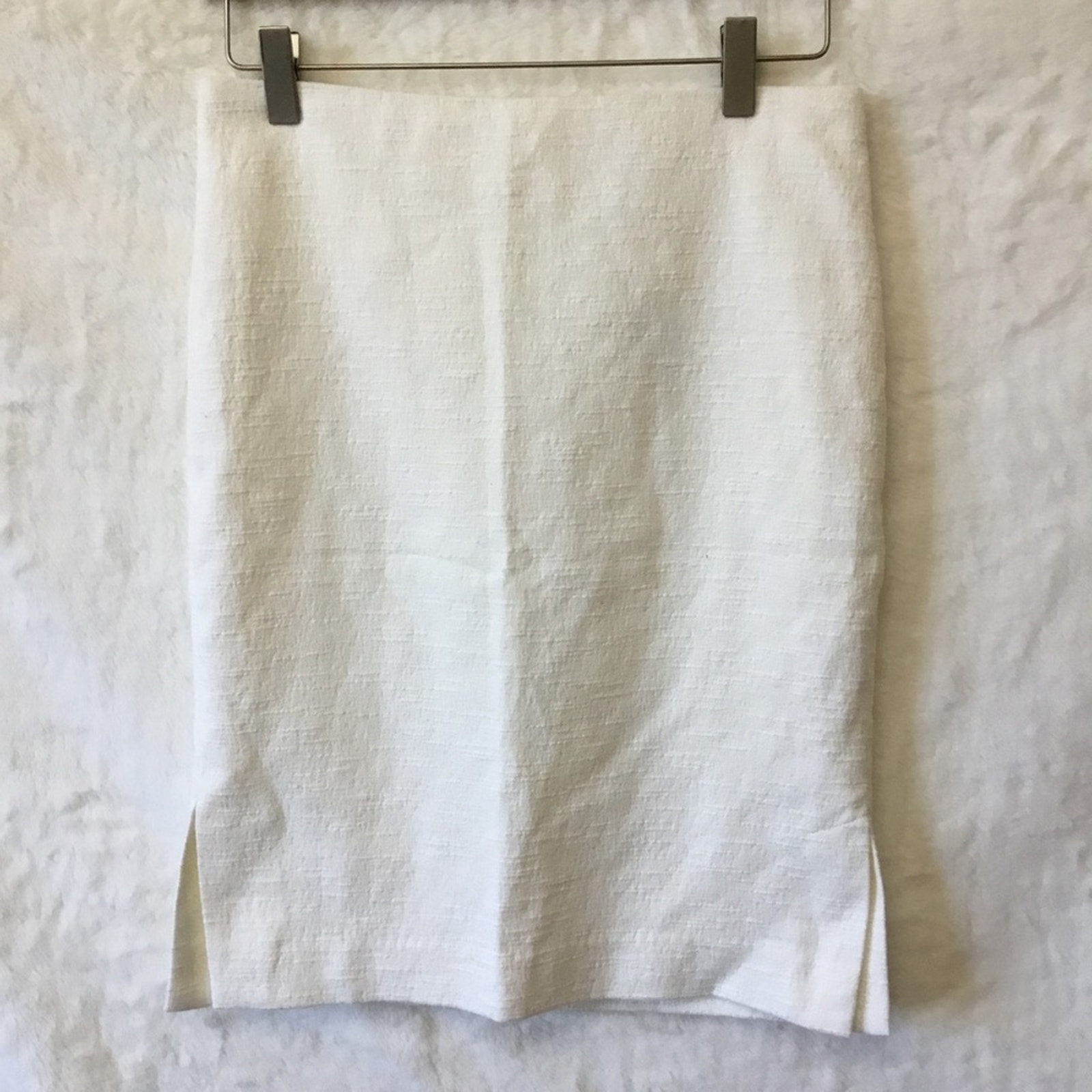 Loft White Slit Pencil Skirt