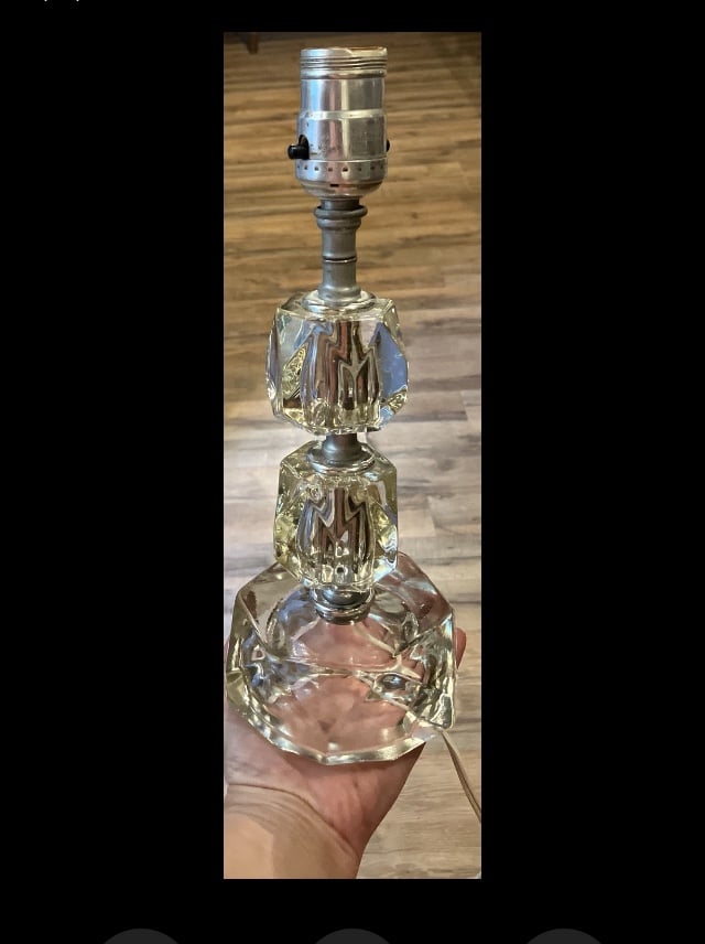 Vintage Leviton Clear Lucite Prism Lamp