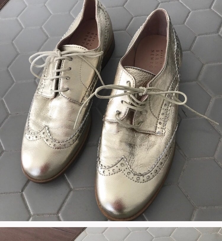 Gold Oxford Shoes