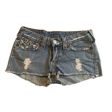 Womens Vintage Y2K True Religion Daisy Distressed Jean Shorts 28