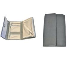 CASE ELEGANCE GRAY SAFFIANO LEATHER TRAVEL JEWELRY ORGANIZER WALLET CASE - NWOT