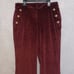 Maison d' Amelie Paris French Burgundy Velvet Velour Flared Leg Pants