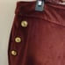 Maison d' Amelie Paris French Burgundy Velvet Velour Flared Leg Pants