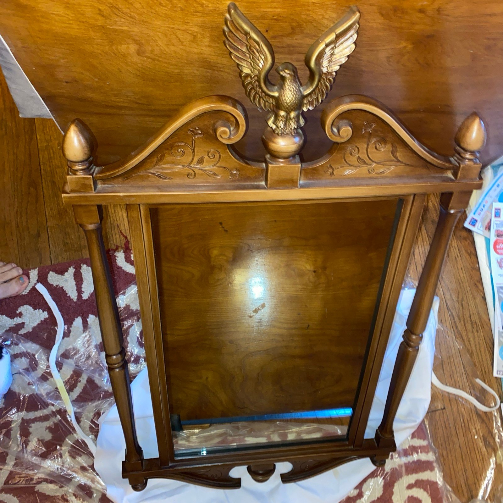 Mirror eagle syroco top mcm vtg 31”