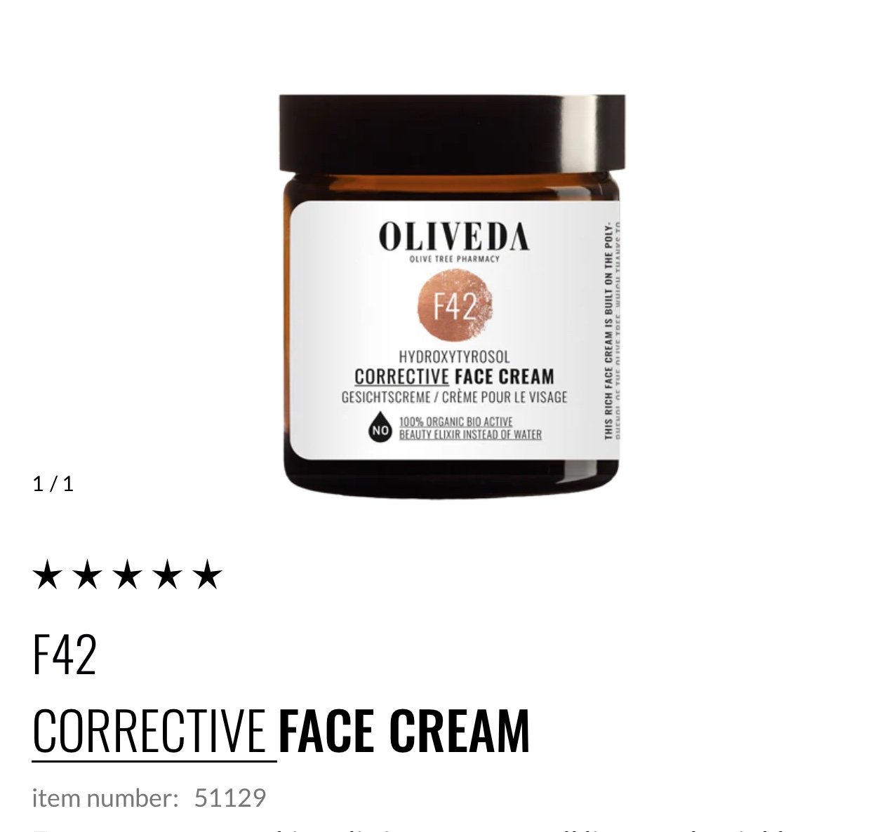 Oliveda F42 corrective face cream