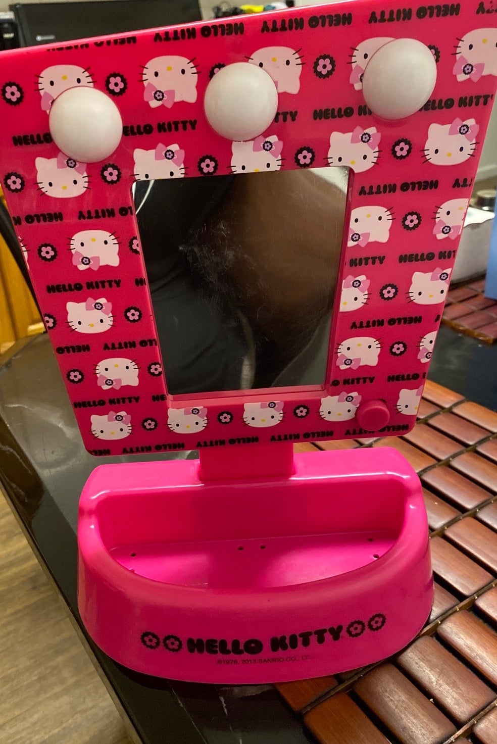 Rare Vintage Hello Kitty Pink vanity tilts and light up mirror .