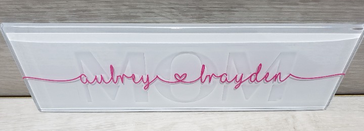 MOM Etched Glass Tile with Names