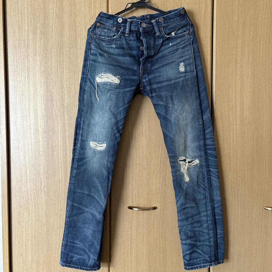 Ralph Lauren Double RL Damaged Straight Fit Denim Pants