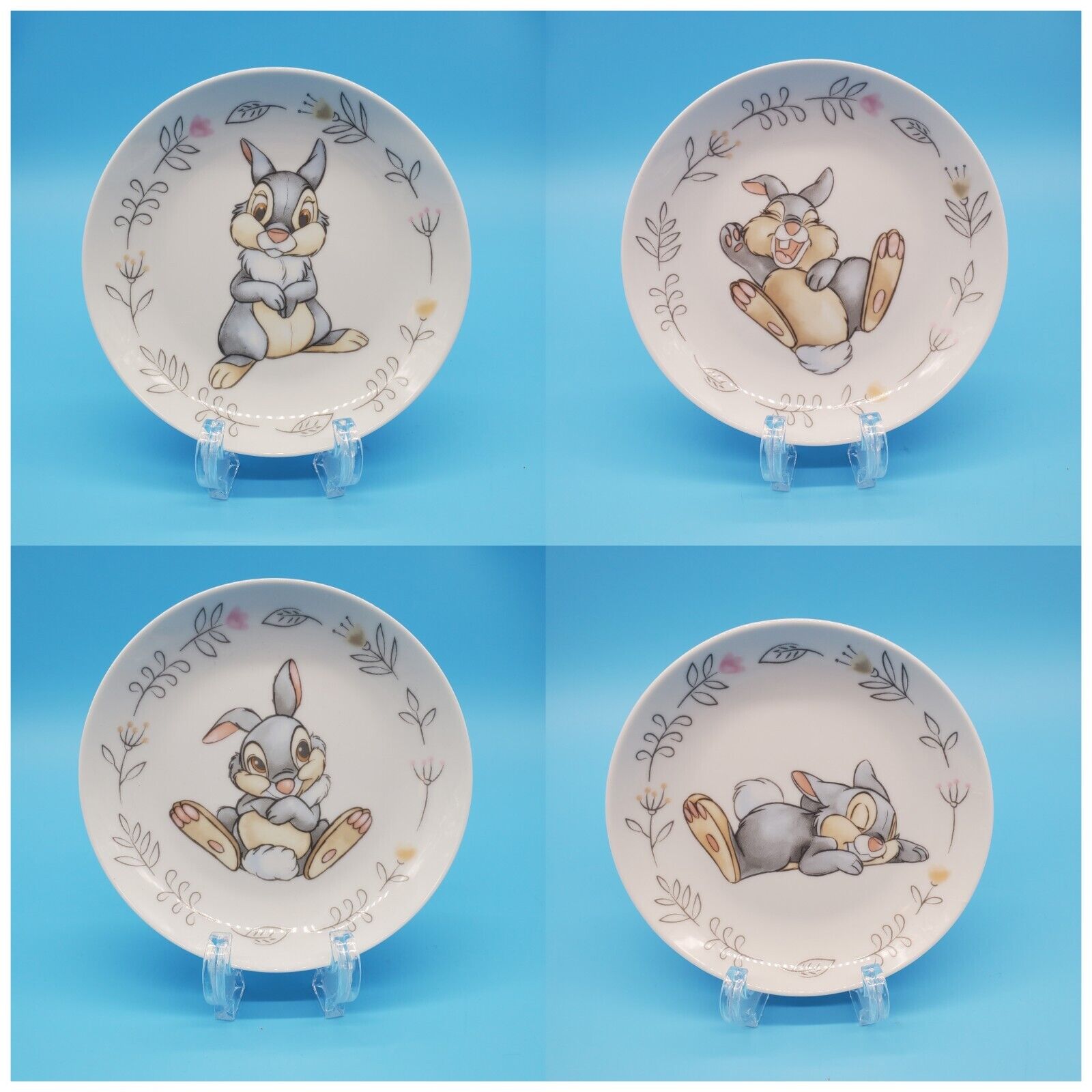 Disney Bambi Thumper Small Plates Set Of 4 Bunny Rabbit