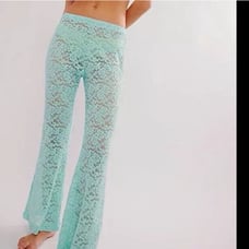 NWOT Free People Intimately All Day Lace Floral Flare Pants