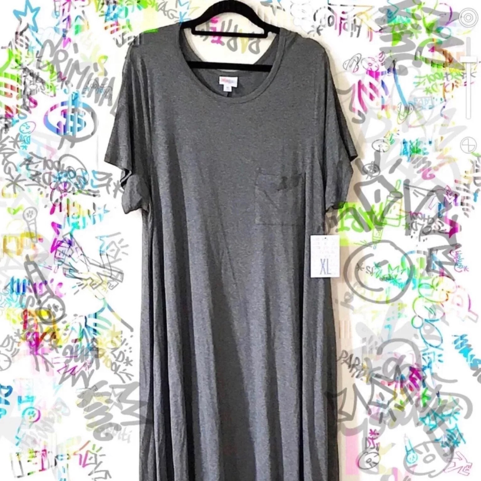 NWT XL LULAROE CARLY HTF SOLID CHARCOAL