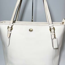 Coach peyton white leather zip top tote bag model F 27349