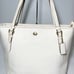 Coach peyton white leather zip top tote bag model F 27349
