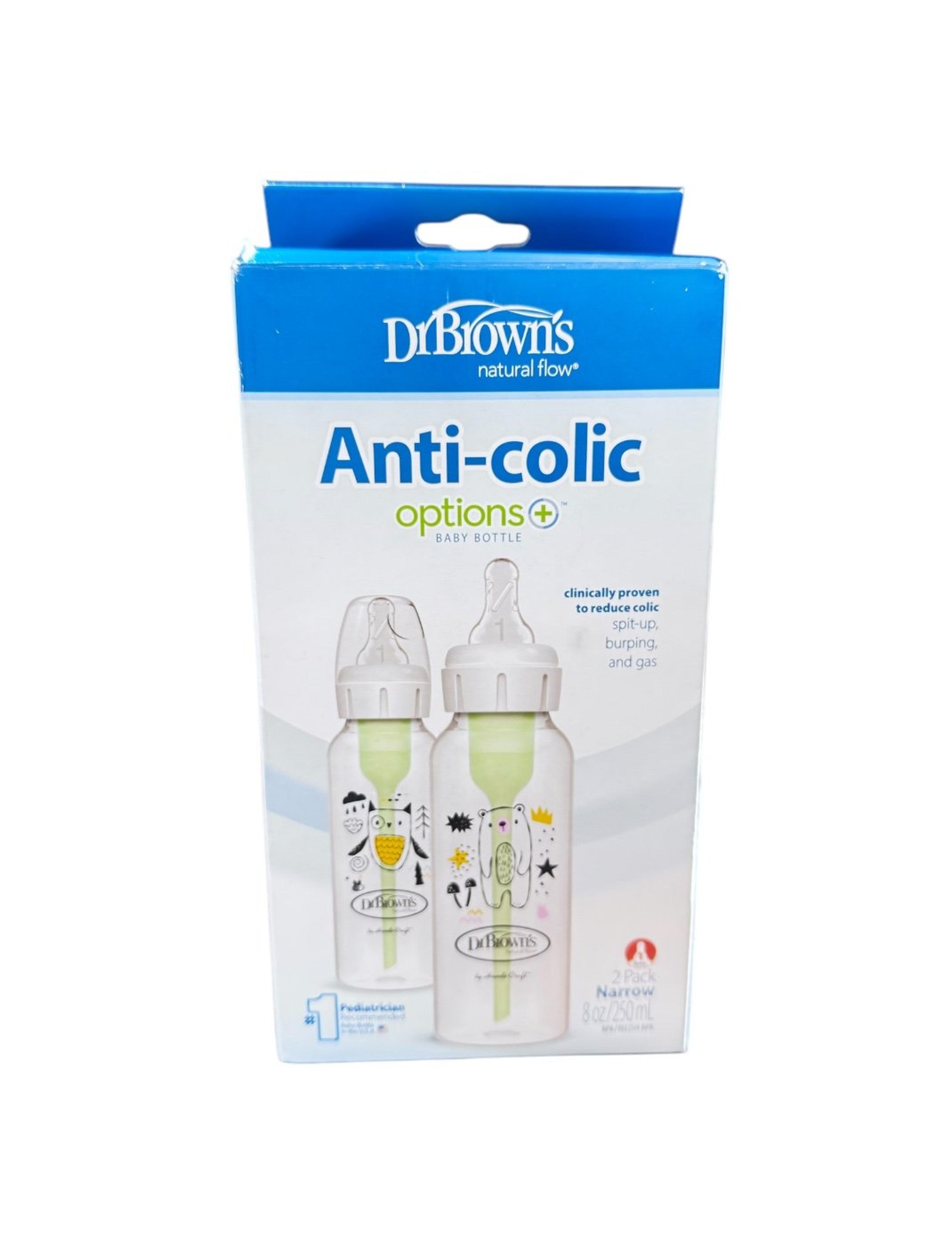 Dr Brown’s Anti-Colic Options + 2 Pack 8 oz Narrow Baby Bottles