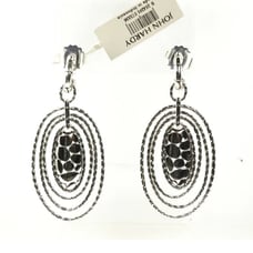 NWT -Authentic John Hardy Kali Zen Sterling Oval Hoop Drop Earrings
