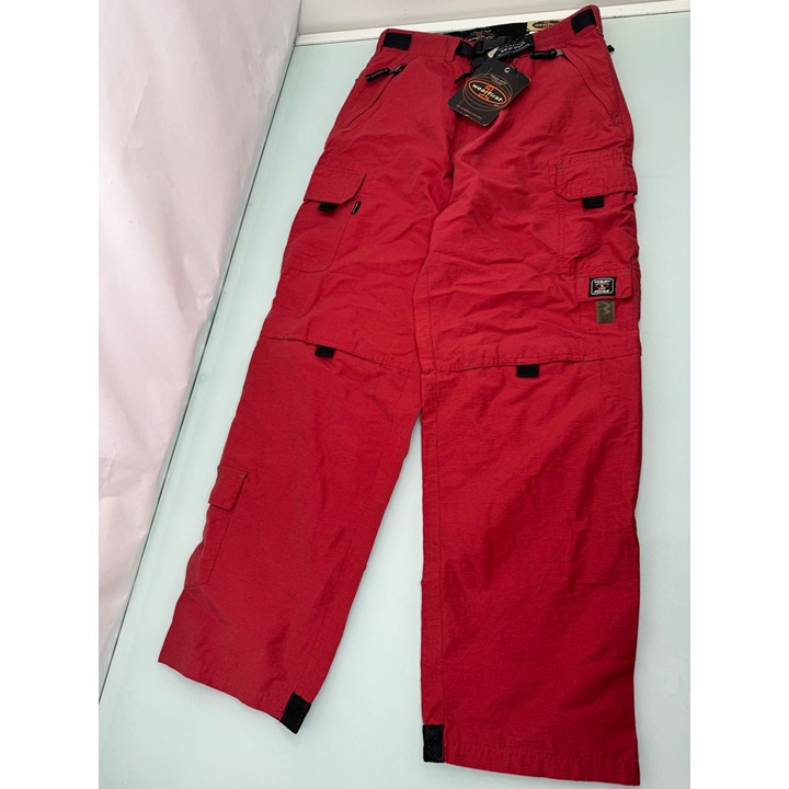 Vintage Wearfirst Women's Cargo Pants Y2K Red Size 16 Waist 28 X 29