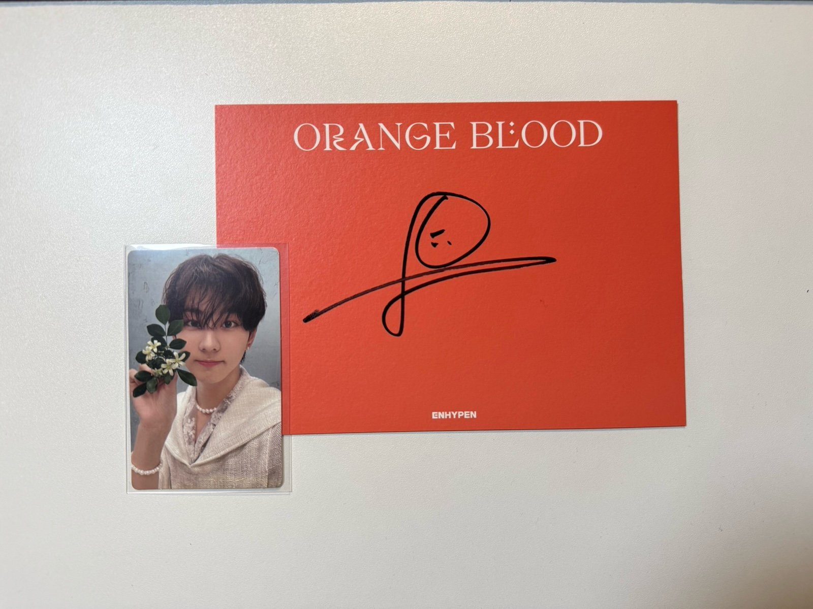ENHYPEN Orange Blood Jungwon Signed Postcards with PC