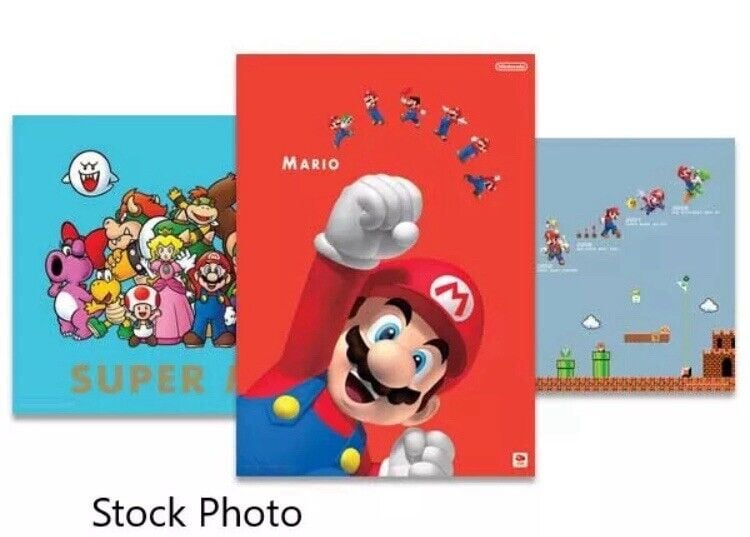 Mario's History Poster 2010 Club Nintendo Exclusive 3 PACK Good Condition AS IS