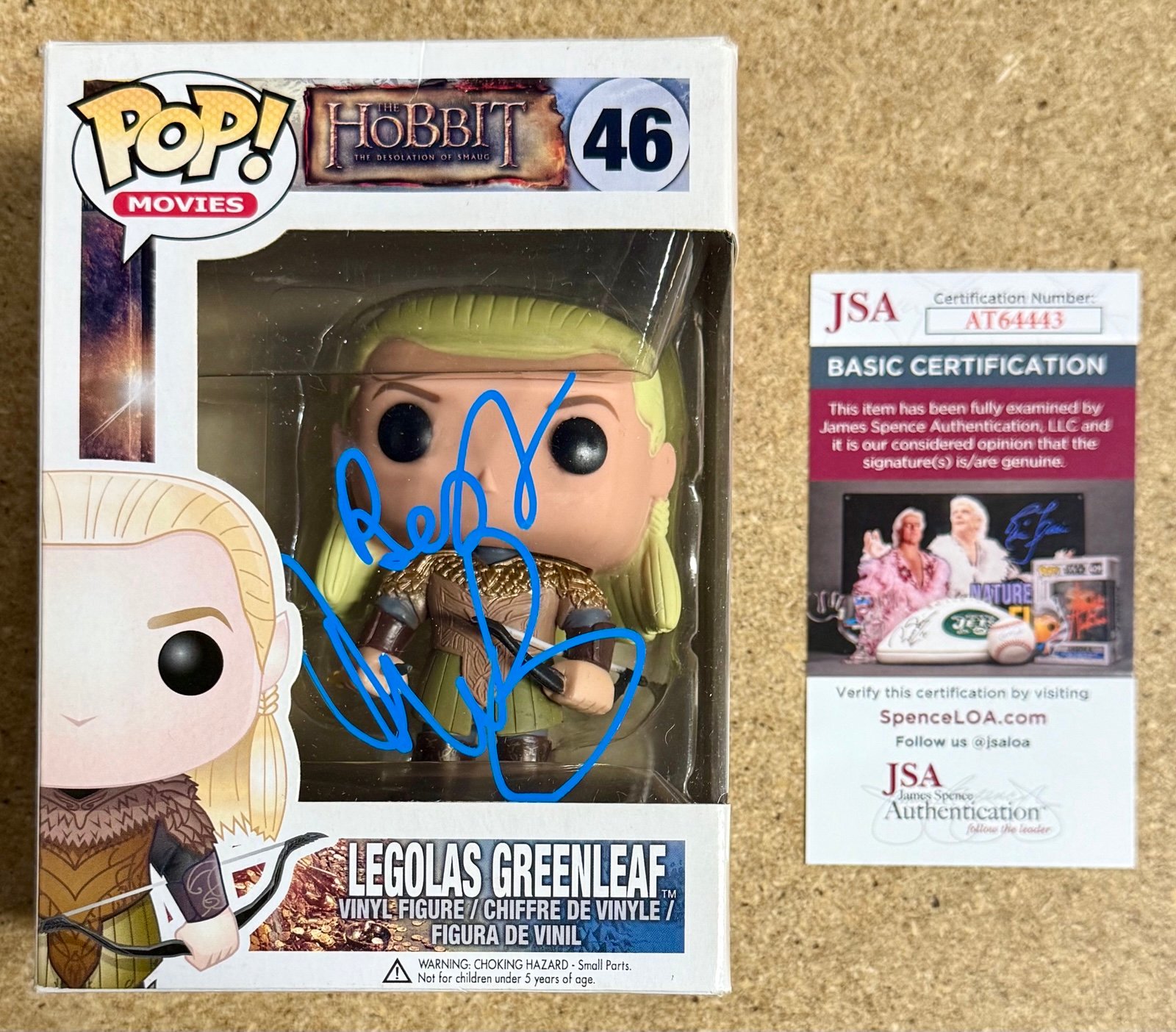 Orlando Bloom Signed Legolas Greenleaf Hobbit Vaulted Funko Pop! #46 W/ JSA COA