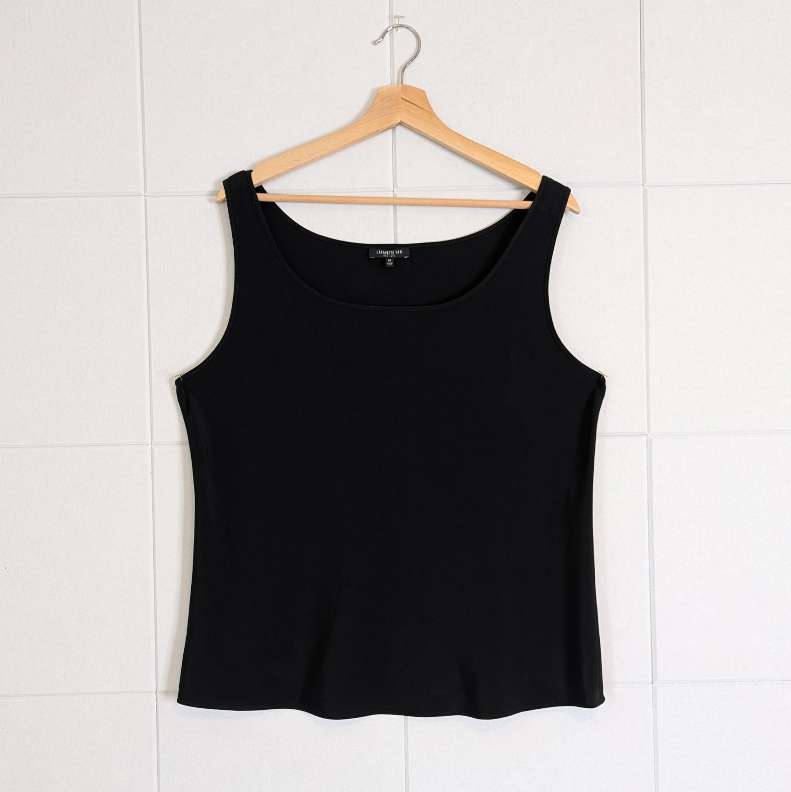 Lafayette 148 New York Silk Stretch Jersey Sleek Basic Tank Size 14