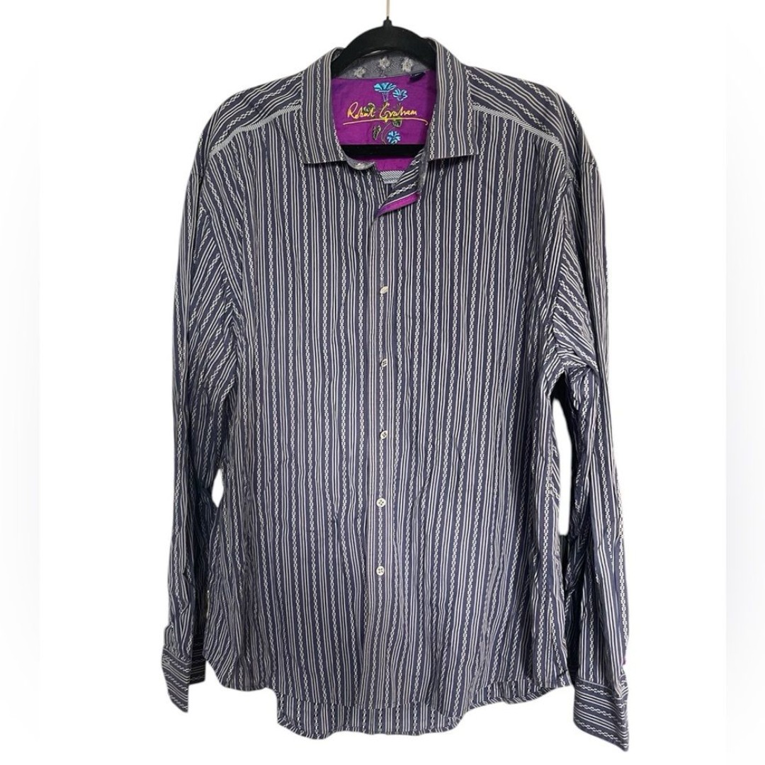 Vintage Robert Graham Long Sleeve Button Down Shirt - Size 2XL