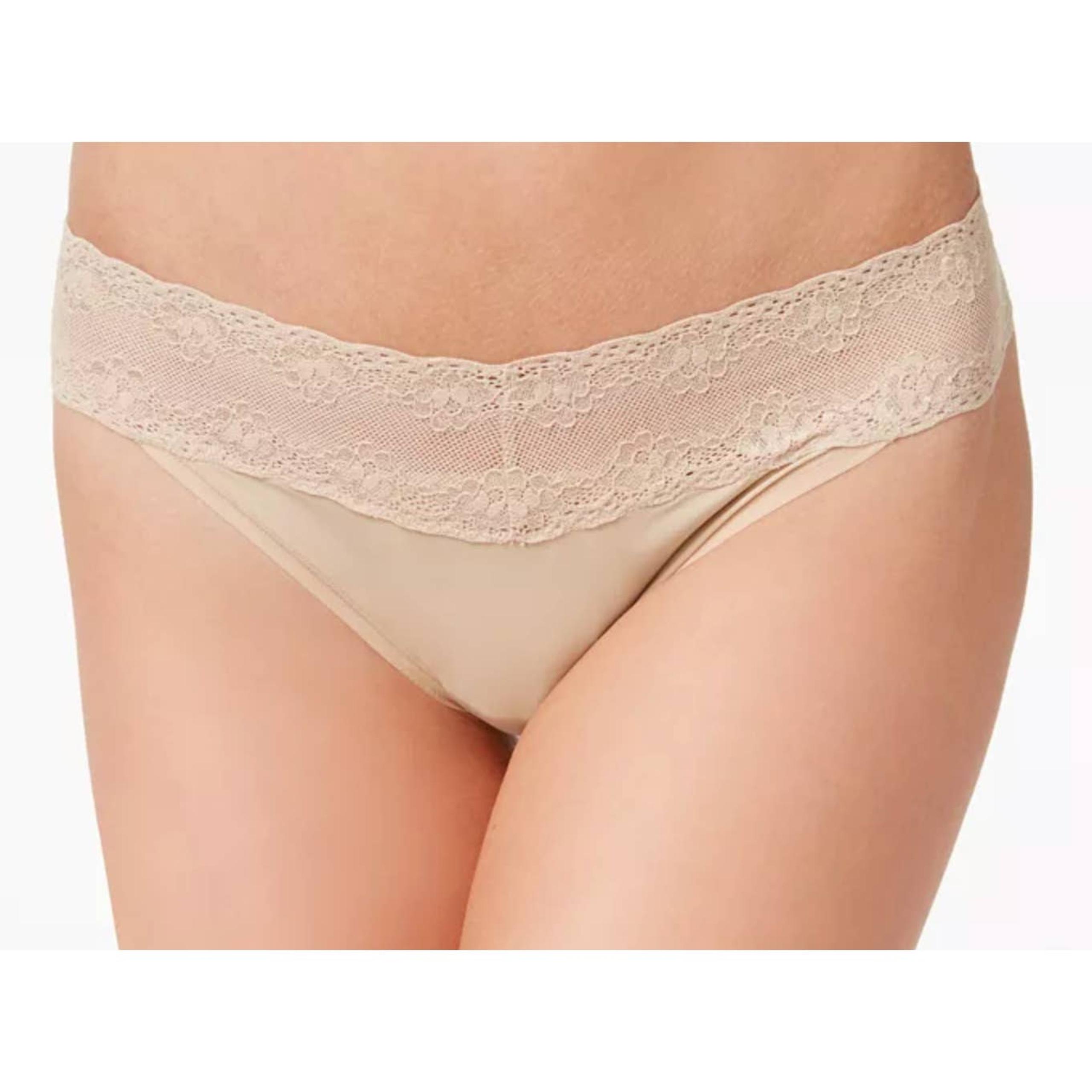 NWOT Natori One Size Thong Lace Nude Panties