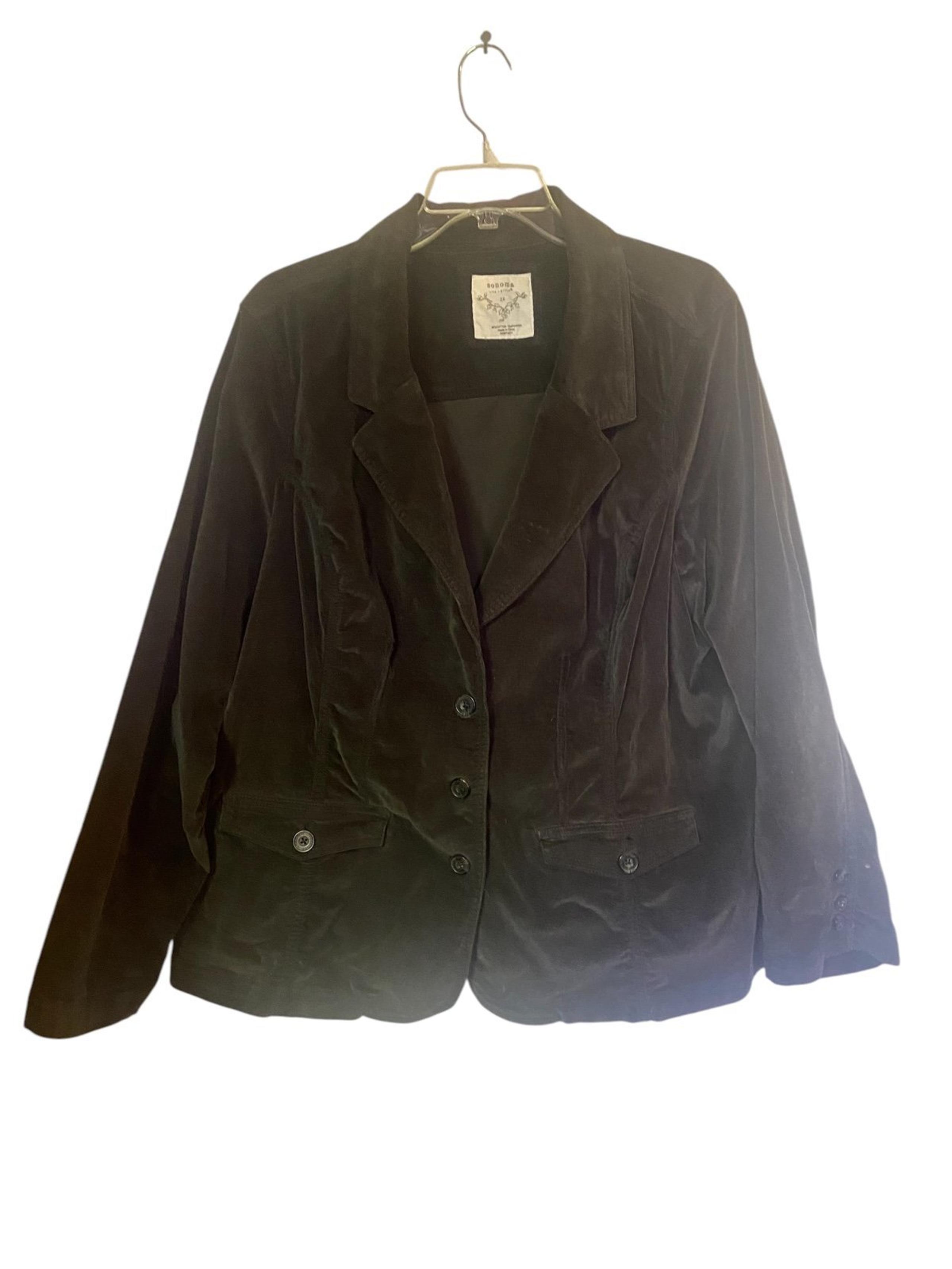 Sonoma dark brown Women's Velvet stretch velour Blazer jacket 2X plus